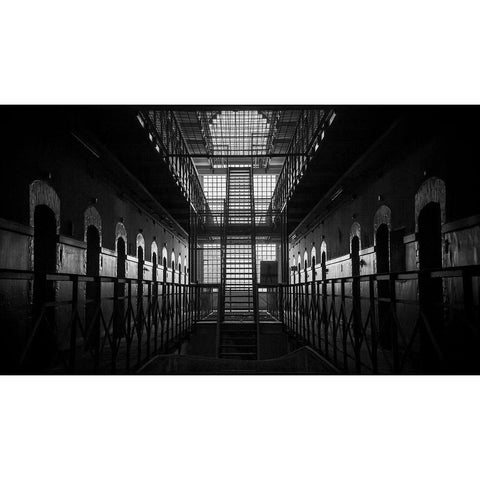Prison 2 White Modern Wood Framed Art Print by Henk van Gog