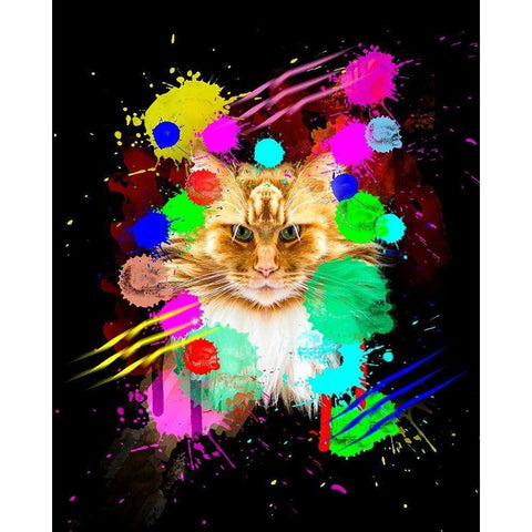 Cat Gold Ornate Wood Framed Art Print with Double Matting by Henk van Gog