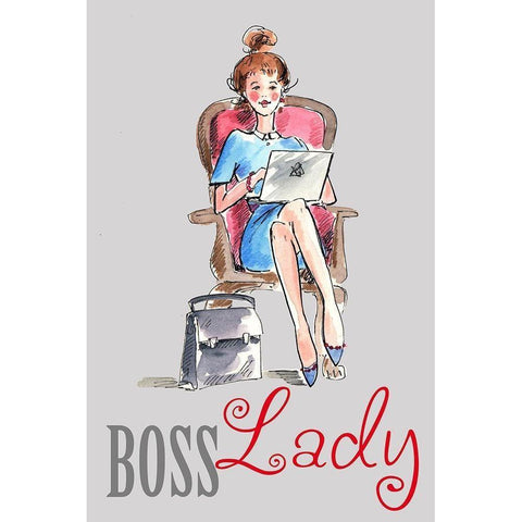 Boss Lady Gold Ornate Wood Framed Art Print with Double Matting by Holzner, Renate