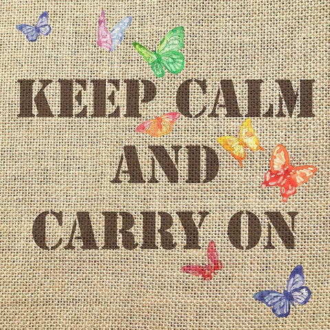 Keep Calm and Carry on 6 White Modern Wood Framed Art Print with Double Matting by Holzner, Renate