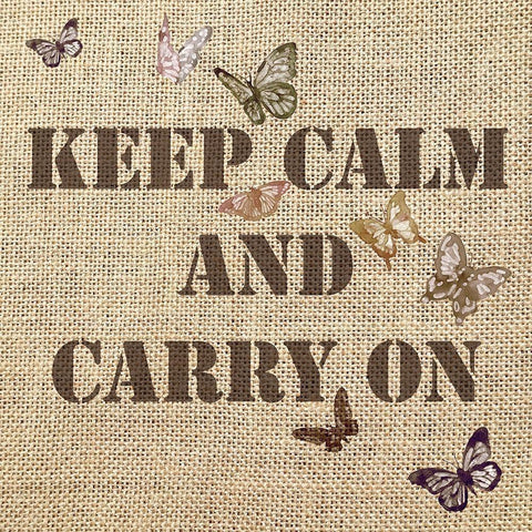 Keep Calm and Carry on 7 Black Ornate Wood Framed Art Print with Double Matting by Holzner, Renate