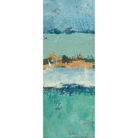 Bluegreen Harmony 3 Black Modern Wood Framed Art Print by Holzner, Renate