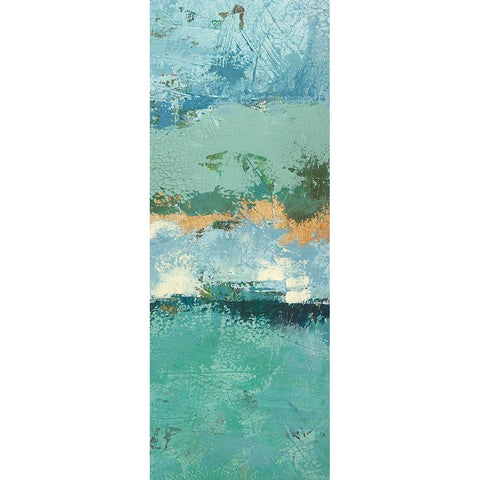 Bluegreen Harmony 4 White Modern Wood Framed Art Print by Holzner, Renate