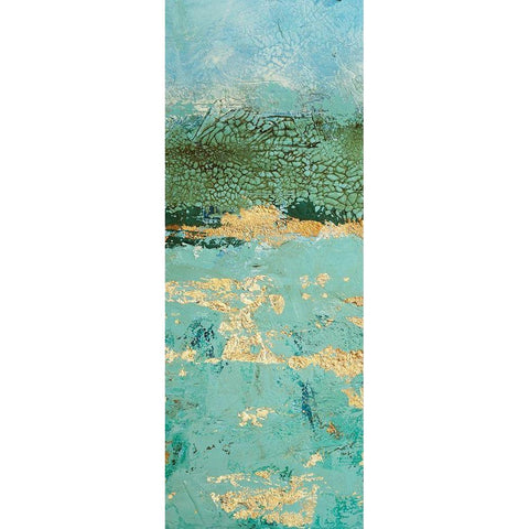 Golden Horizon 3 White Modern Wood Framed Art Print by Holzner, Renate
