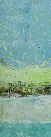 Green Horizon 1 Black Ornate Wood Framed Art Print with Double Matting by Holzner, Renate