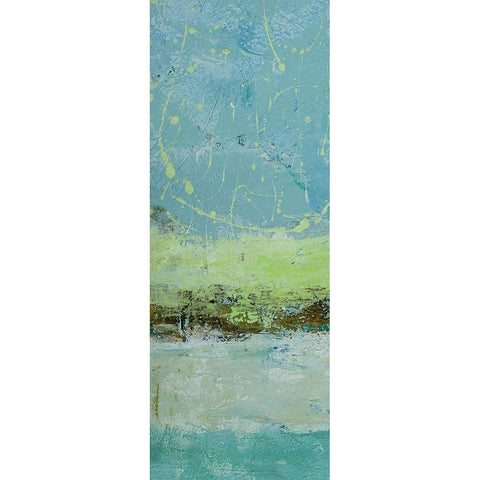 Green Horizon 1 Black Modern Wood Framed Art Print by Holzner, Renate