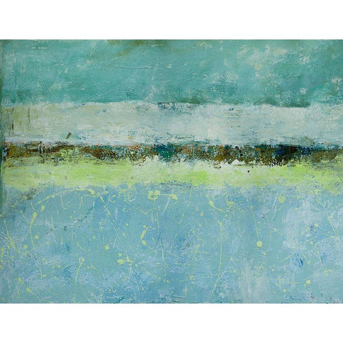 Green Horizon Gold Ornate Wood Framed Art Print with Double Matting by Holzner, Renate