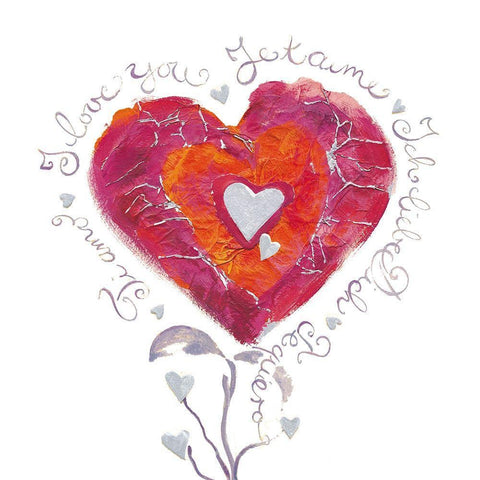 Heart of Love White Modern Wood Framed Art Print with Double Matting by Holzner, Renate