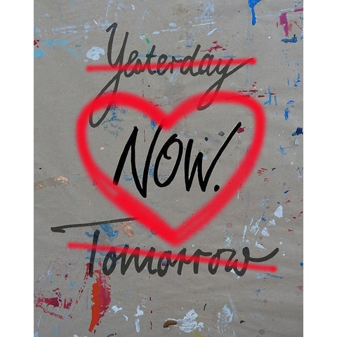Yesterday Now Tomorrow Black Modern Wood Framed Art Print with Double Matting by Holzner, Renate