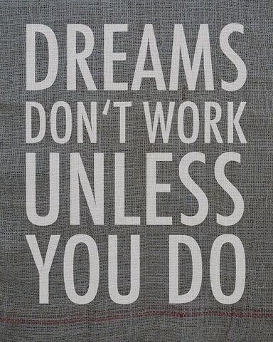 Dreams dont work unless you do Black Ornate Wood Framed Art Print with Double Matting by Holzner, Renate