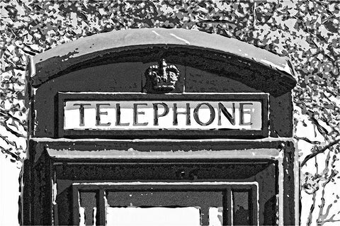 TELEPHONE BOOTH Black Ornate Wood Framed Art Print with Double Matting by Fossey, George