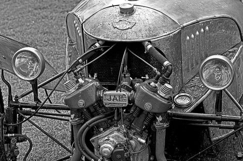 ENGINE IN BLACK AND WHITE I White Modern Wood Framed Art Print with Double Matting by Fossey, George