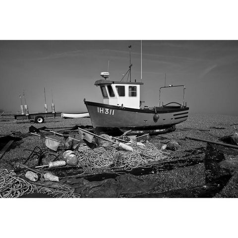 BOAT IN BLACK AND WHITE II Gold Ornate Wood Framed Art Print with Double Matting by Fossey, George