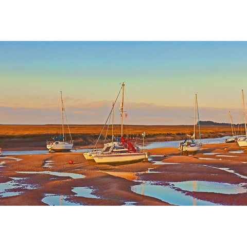 SUNSET BOAT I White Modern Wood Framed Art Print by Fossey, George
