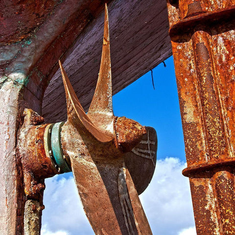 OLD TURBINE II Black Modern Wood Framed Art Print by Fossey, George