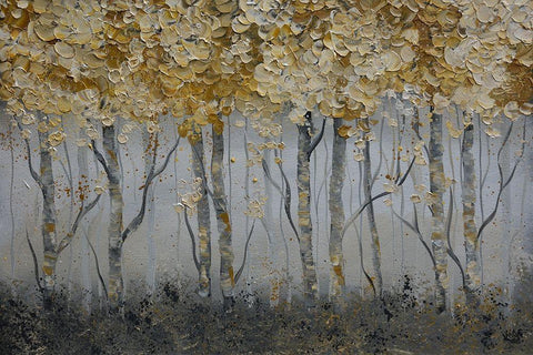 ROW OF TREES White Modern Wood Framed Art Print with Double Matting by Lake, Kaye