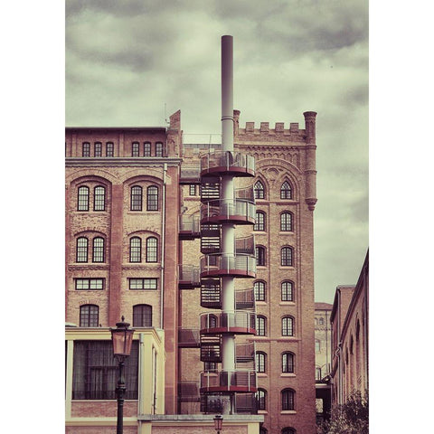 FORGOTTEN INDUSTRIES I Black Modern Wood Framed Art Print with Double Matting by Carlier, Dick