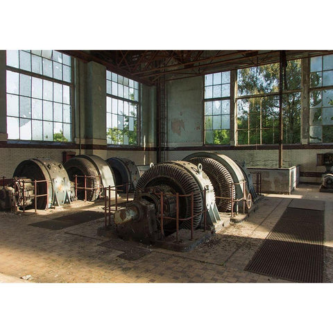 FORGOTTEN INDUSTRIES IV Black Modern Wood Framed Art Print by Carlier, Dick