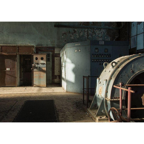 FORGOTTEN INDUSTRIES III Black Modern Wood Framed Art Print with Double Matting by Carlier, Dick