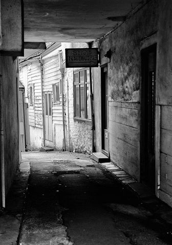 RUN-DOWN BUILDINGS II White Modern Wood Framed Art Print with Double Matting by Carlier, Dick