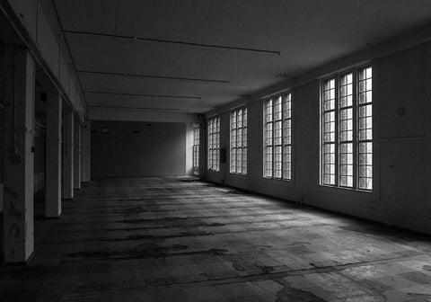 RUN-DOWN BUILDINGS III White Modern Wood Framed Art Print with Double Matting by Carlier, Dick