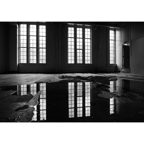 RUN-DOWN BUILDINGS IV Black Modern Wood Framed Art Print with Double Matting by Carlier, Dick