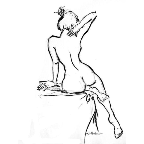 Valentine Black Modern Wood Framed Art Print with Double Matting by Holzner, Renate