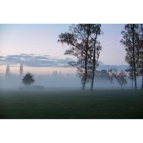 Foggy Morning I Black Modern Wood Framed Art Print with Double Matting by Carlier, Dick