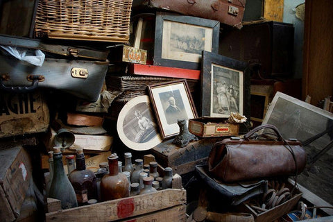 Memories White Modern Wood Framed Art Print with Double Matting by Carlier, Dick