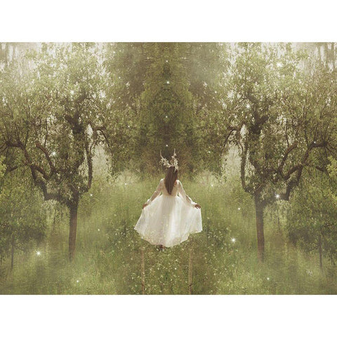 Aurore Black Modern Wood Framed Art Print with Double Matting by Babette