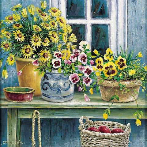 Garden Expression I Black Modern Wood Framed Art Print with Double Matting by Erwin, Eric