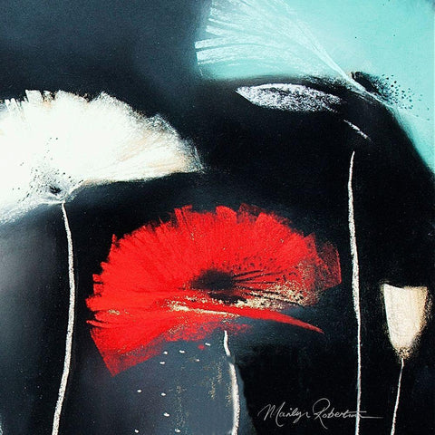 Flamenco I White Modern Wood Framed Art Print with Double Matting by Robertson, Marilyn