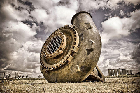 Rusty Desert White Modern Wood Framed Art Print with Double Matting by Carlier, Dick