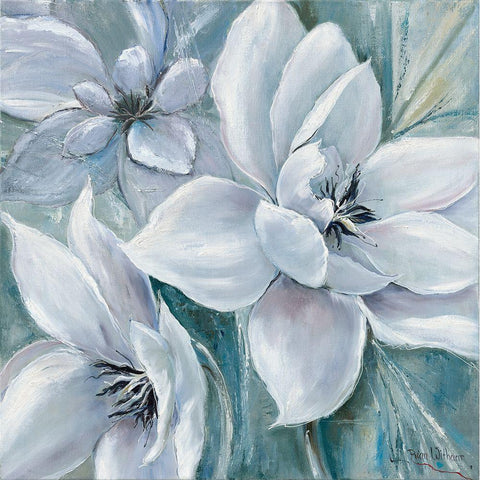Blooming Black Modern Wood Framed Art Print by Withaar, Rian
