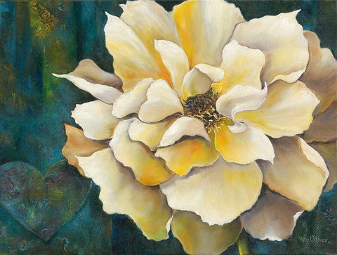 Yellow Blooming White Modern Wood Framed Art Print with Double Matting by Withaar, Rian