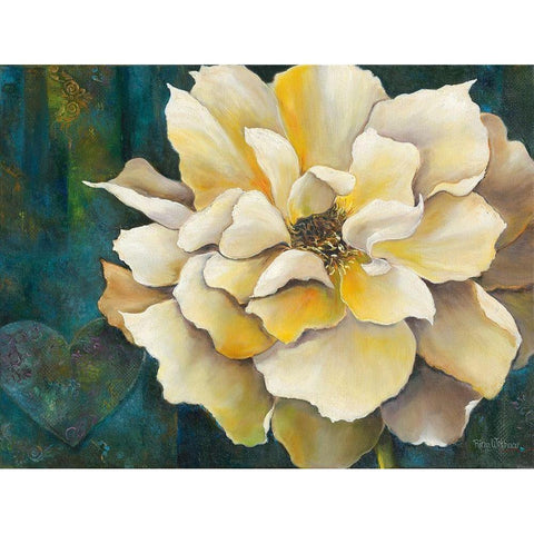 Yellow Blooming White Modern Wood Framed Art Print by Withaar, Rian