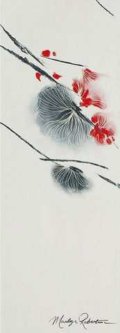 Black Orchid III White Modern Wood Framed Art Print with Double Matting by Robertson, Marilyn