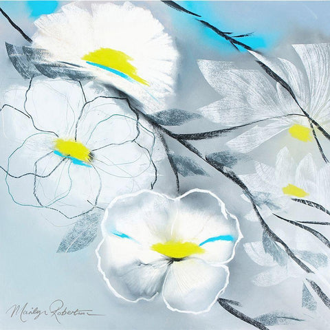 Lime Light White Modern Wood Framed Art Print with Double Matting by Robertson, Marilyn