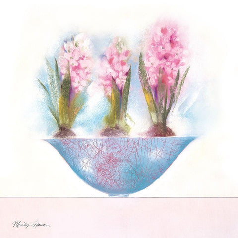Hyacinths White Modern Wood Framed Art Print with Double Matting by Robertson, Marilyn