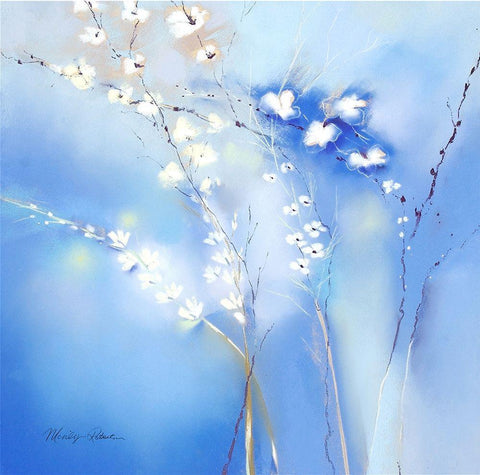 Blue Beyond White Modern Wood Framed Art Print with Double Matting by Robertson, Marilyn