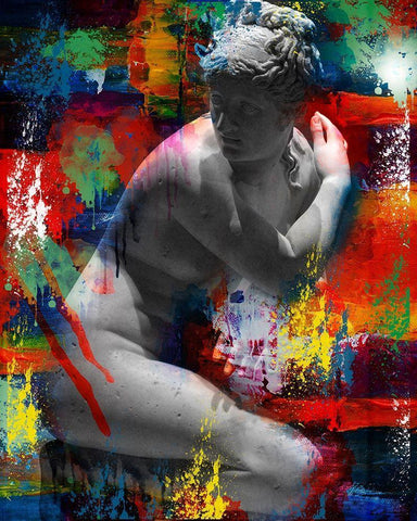 Hidden Faces 2 White Modern Wood Framed Art Print with Double Matting by van Gog, Henk