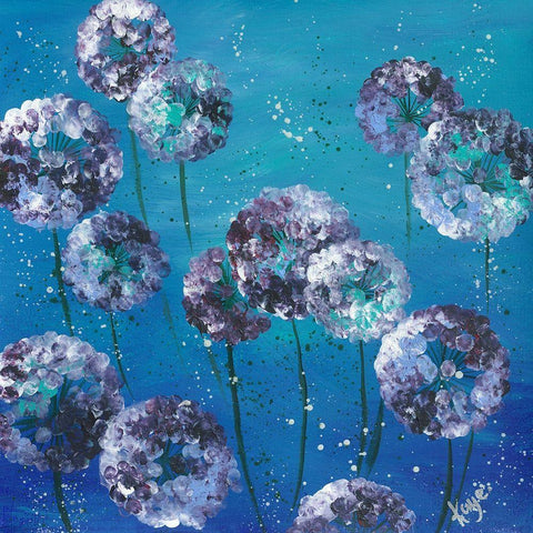 Purple And Blue Black Ornate Wood Framed Art Print with Double Matting by Lake, Kaye