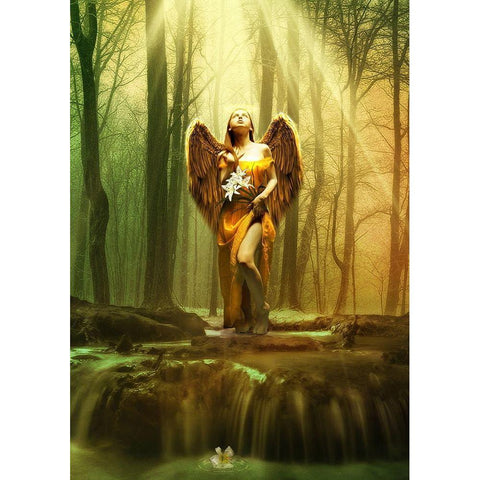 Angel Gabriel White Modern Wood Framed Art Print by Babette