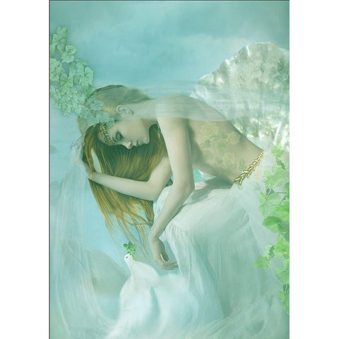 Aphrodite White Modern Wood Framed Art Print by Babette