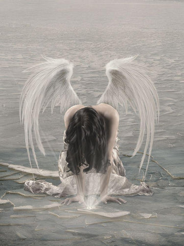 Cold Heart 2 White Modern Wood Framed Art Print with Double Matting by Babette