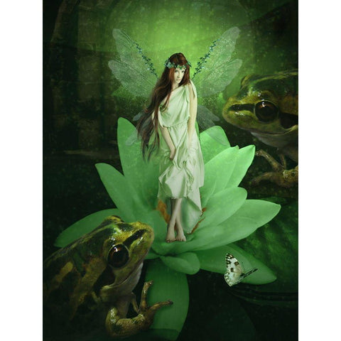 Fairy 46 White Modern Wood Framed Art Print by Babette