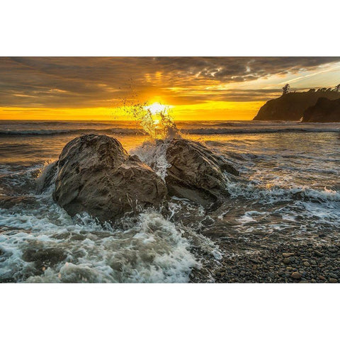 Splash I Black Modern Wood Framed Art Print by Kostka, Vladimir