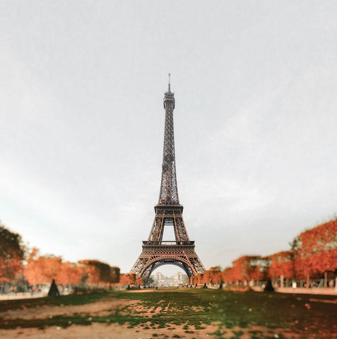 Eifeltower Black Ornate Wood Framed Art Print with Double Matting by Kostka, Vladimir