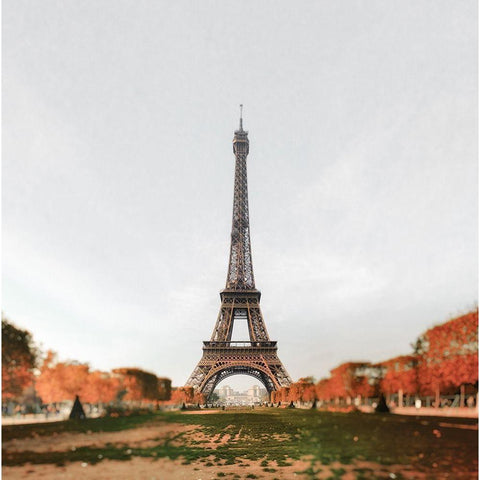 Eifeltower Gold Ornate Wood Framed Art Print with Double Matting by Kostka, Vladimir