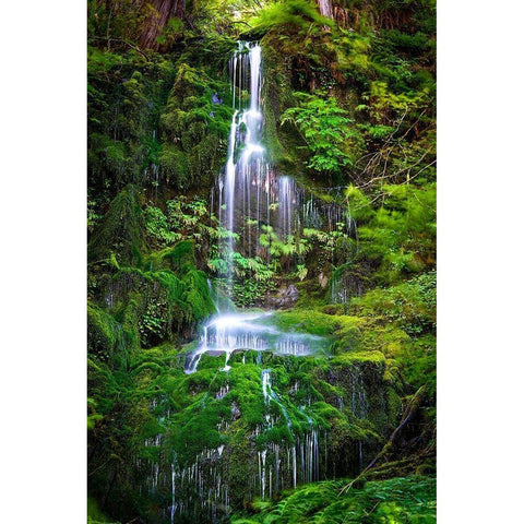 Waterfall II Black Modern Wood Framed Art Print with Double Matting by Kostka, Vladimir
